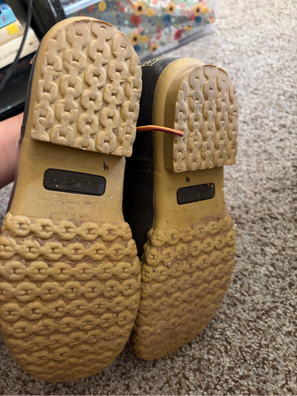 L.L. Bean Two-Tone Brown Waterproof Duck Boots - Picture 4 of 5